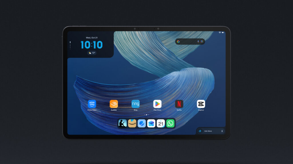 Front view of the new Amazon Alexa Tablet 8 with its 8.7 inch display