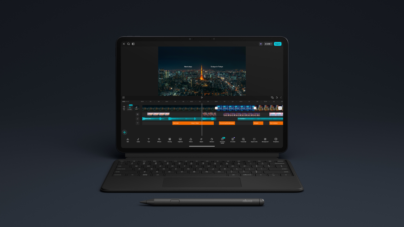 Alexa Tablet 12 Pro with the Pro Keyboard and Pro Pen accessories